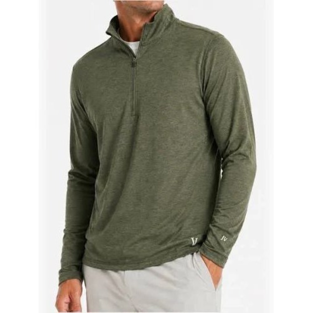 Vuori, Strato Tech Quarter Zip, Green, Medium, MSRP $74